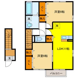 グランモア茜部の物件間取画像